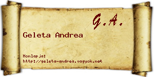 Geleta Andrea névjegykártya